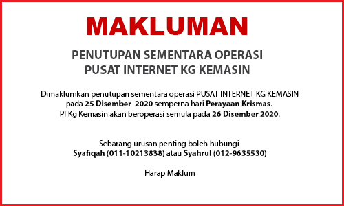 NOTIS PENUTUPAN PI krismas
