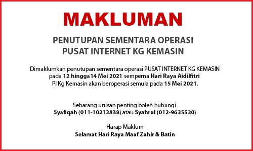 NOTIS PENUTUPAN PI Hari Raya Aidilfitri 2021